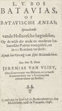 Title page for: L.V. Bos, Batavias or Batavian Aeneas, Amsterdam, 1648, Jacob Lescailje, 1648