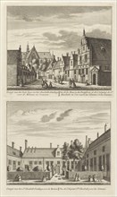 Two views in Alkmaar with the Plague House and St Elisabeth Hospital, The Netherlands, Leonard
