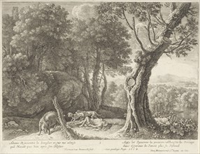 Death of Adonis, Herman van Swanevelt, Henri Bonnart (I), Lodewijk XIV (koning van Frankrijk), 1654
