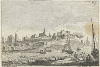 City on peninsula, Matthieu van Plattenberg, unknown, 1617 - 1660