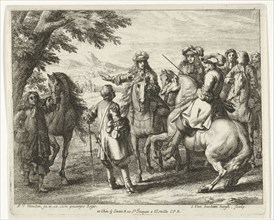 Captains on horseback, Jan van Huchtenburg, Gérard Scotin (I), Adam Frans van der Meulen, 1674 -