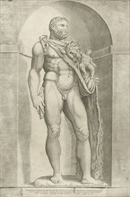 Statue of Emperor Commodus as Hercules, Jacob Bos, Antonio Lafreri, 1550