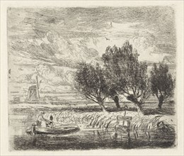 Willows at the waterside, Augustinus Jacobus Bernardus Wouters, 1839 - 1904