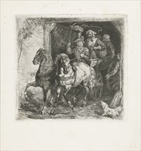 Wagon with farmers, Reinier Craeyvanger, 1834