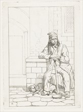 Beggar with dog, Karel Frederik Bombled, 1832 - 1902