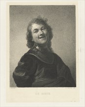 Smiling man, print maker: Lambertus Antonius Claessens, Frans Hals, c. 1829 - c. 1834