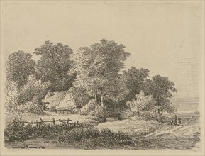 Company on a country road, print maker: Remigius Adrianus Haanen, c. 1849