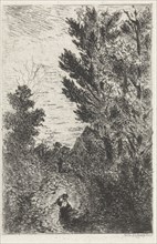 Country road with walkers, Arnoud Schaepkens, 1831 - 1904