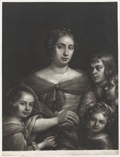 Portrait of a mother with four children, Wallerant Vaillant, 1658 - 1677