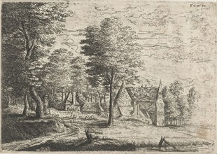 Landscape with a shepherd and his flock, Philips Augustinian Immenraet, Frans van den Wijngaerde,