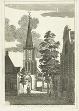 Village scene with church in Diemen, Hendrik Berg, 1769