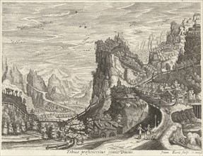 Landscape with Tobias and Archangel Raphael on road, Johan Barra, Giovanni Domenico Zapponi, 1591 -