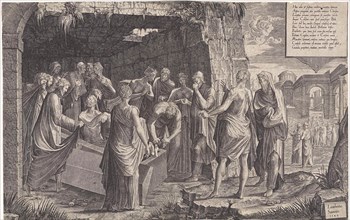 Raising of Lazarus, Lambertus Suavius, 1544