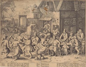 Beggars, print maker: Pieter Serwouters, David Vinckboons, Carel Allard, 1673 - 1709
