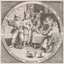 February: Shrove Tuesday, print maker: Anonymous, Crispijn van de Passe I, Maerten de Vos, 1574 -