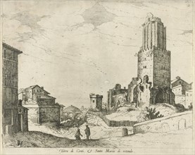 Torre delle Milizie and Pantheon, Willem van Nieulandt (II), 1594 - 1635