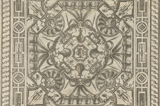 Ceiling with a Medusa head in the middle, Pieter van der Heyden, Jacob Floris, Hieronymus Cock,