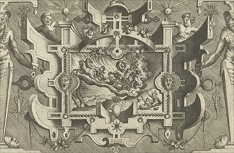 Cartouche with a depiction of the rape of Proserpina, Pieter van der Heyden, Jacob Floris,
