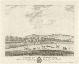 View of a landscape, Biljoen, print maker: Christian Henning, Frederik prins van Oranje-Nassau,