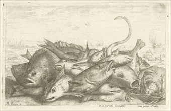 Fishes and a Crab, Albert Flamen, Jacques Lagniet, Lodewijk XIV (koning van Frankrijk), 1648 - 1670