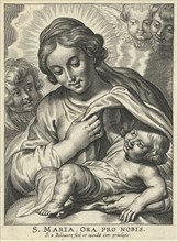 Mary with Child and cherubs, Schelte Adamsz. Bolswert, Peter Paul Rubens, c. 1596 - c. 1659
