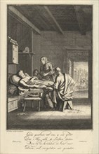 Caring for the sick, Jan Luyken, Gerrit de Broen (Sr.), in or after 1695 - c. 1740
