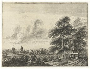 Landscape with small bridge, Gilles Neyts, Ioan Huysens, 1643 - 1681