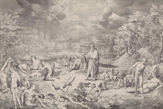 Vision of Ezekiel across the valley of bones, Nicolaes de Bruyn, 1606