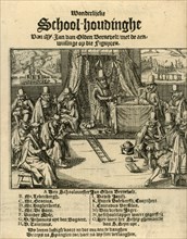 Title print of the pamphlet in 1618, entitled Wonderlijcke School houdinghe Mr. Jan van