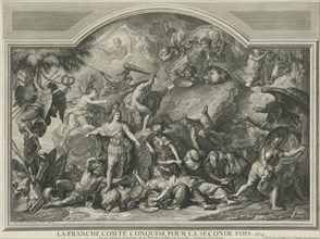 Allegory of the reconquest of Franche-Comté, 1674, France