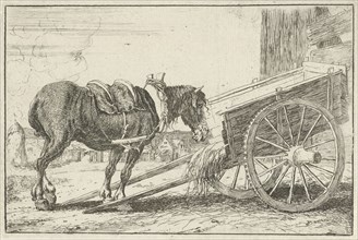 Horse with a cart, Jan van den Hecke (I), 1656