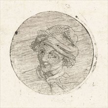 Mans Head with cap, print maker: Marie Lambertine Coclers, 1776 - 1815
