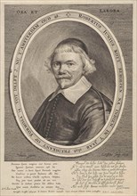 Portrait of Robert Junius, print maker: Cornelis Visscher II, Anthonie Palamedesz., Arnoldus