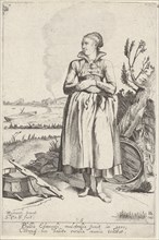 Girl from Edam, front, The Netherlands, Gillis van Scheyndel (I), Hendrick Hondius (I), 1620 - 1624