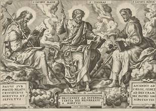 Three Apostles James the Greater, Thomas and James the Less, print maker: Pieter van der Heyden,