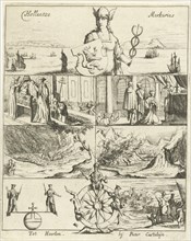 Several events in Europe in the year 1655 awarded by Mercury, print maker: Dirck de Bray attributed