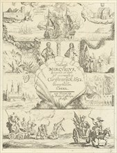 Several events in Europe in the year 1652, print maker: Dirck de Bray, Pieter Casteleyn, 1653