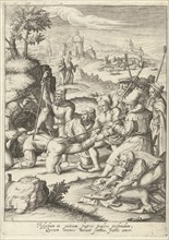 Joseph is thrown into the pit, Robert de Baudous, Lucas van Leyden, 1591-1659