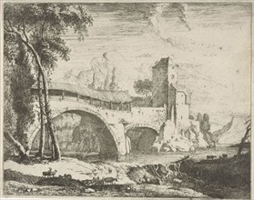 Bridge in Tirol, Austria, print maker: Roelant Roghman, 1637 - 1692