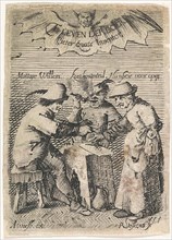 Farmers around a table, Reinhard Voskens, Salomon Savery, Pieter Jansz. Quast, 1633 - 1665