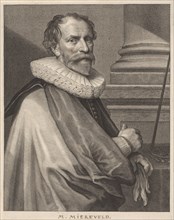 Portrait of Michiel Jansz. Mierevelt, print maker: Willem Jacobsz. Delff, Anthony van Dyck, 1610 -
