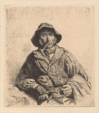 Sailor with a pipe, print maker: Hendrik Jacobus Scholten