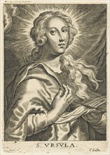 Saint Ursula with two arrows, Schelte Adamsz. Bolswert, Peter Paul Rubens, Cornelis Galle (II),
