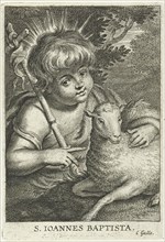 John the Baptist as a child with cross banner and lamb, Schelte Adamsz. Bolswert, Peter Paul