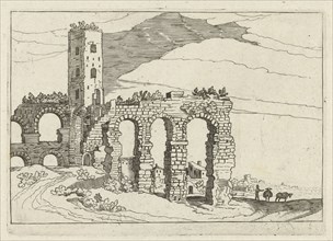 Ruin aqueduct, Willem van Nieulandt (II), Anonymous, 1594 - 1685
