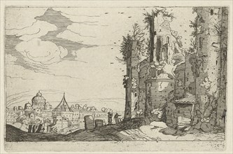 View of Rome from Monte Pincio, Willem van Nieulandt (II), Anonymous, 1594 - 1685