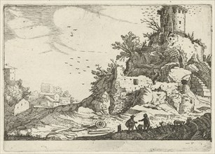 Ruins of a tower, Willem van Nieulandt (II), Anonymous, 1594 - 1685