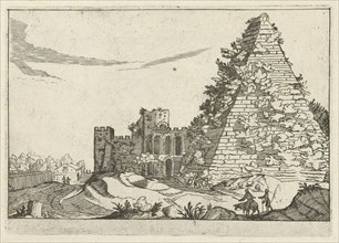 Pyramid of Caius Cestius, Willem van Nieulandt (II), Anonymous, 1594 - 1685