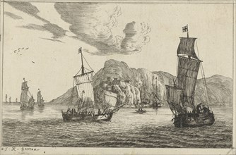 Fishing boats in the bay, Reinier Nooms, 1656