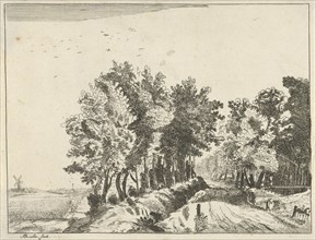 Landscape with a hut on the road, Anna Maria de Koker, 1640 - 1698